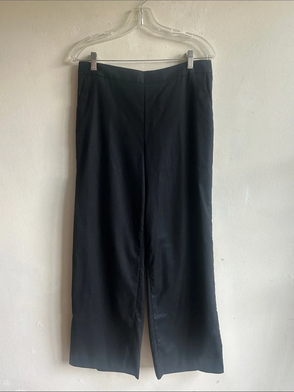 Banana Republic Hayden Wide Leg Linen Blend Black Pants Size Medium NWT